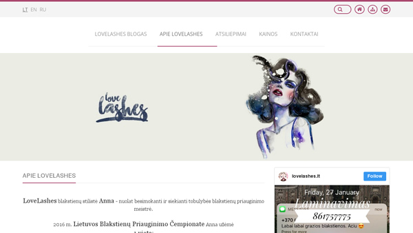 LoveLashes Blakstienų priauginimas Vilniuje