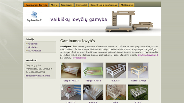 Vaikiškų lovyčių gamyba