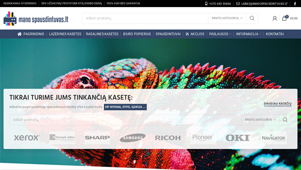 Spausdintuvų kasetės internetu