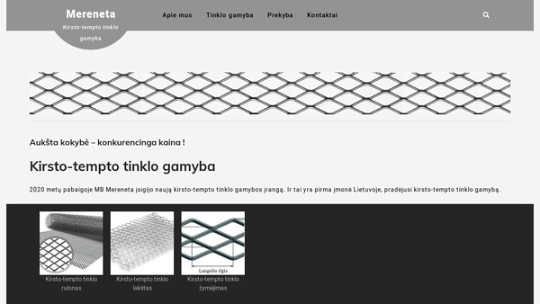 Kirsto-tempto tinklo gamyba. MB Mereneta