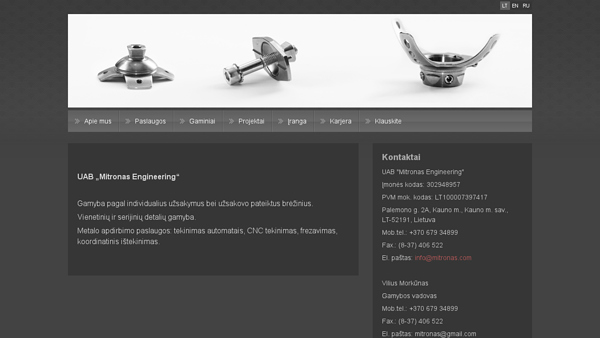 Metalo apdirbimo, detalių gamybos paslaugos