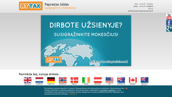 Rttax - mokesčių grąžinimas iš JAV, UK, Norvegijos, Airijos, Australijos