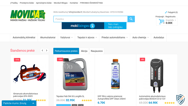 MOVIDA.LT - Akumuliatoriai, Tepalai ir Alyva, Auto Prekės internetu
