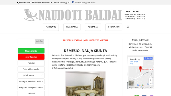 Naudotų ir antikvarinių baldų, bei interjero detalių parduotuvė