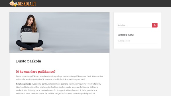 Neskola.lt - Informacija apie paskolas