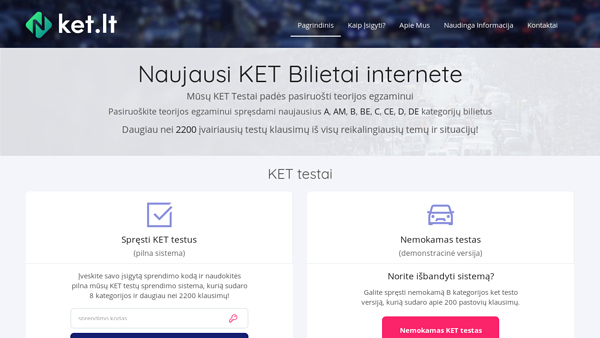 KET Bilietai ir KET Testai internetu