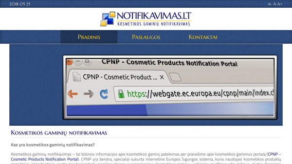 Kosmetikos gaminių notifikavimas