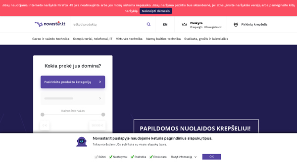 Novastar.lt - internetinė buitinės technikos parduotuvė