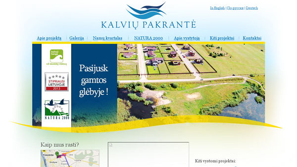 Kalvių pakrantė - gyvenamųjų namų kvartalas Klaipėdos rajone