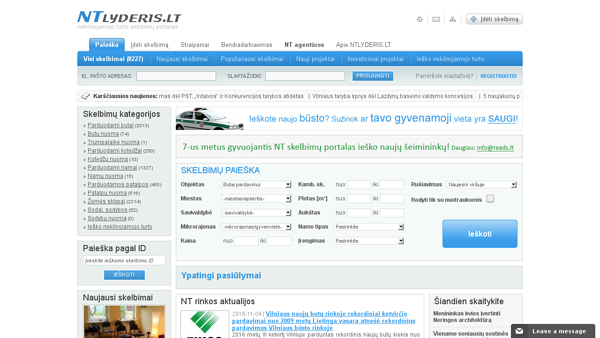 ntlyderis.lt - nekilnojamojo turto skelbimų lyderis