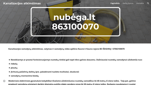 Kanalizacijos atkimsimas, vamzdynų valymas Kaune BE IŠEIGINIŲ