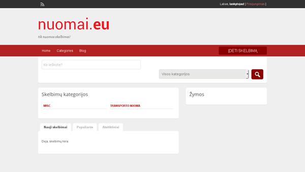 Portalas www.nuomai.eu - tik nuomos skelbimams!
