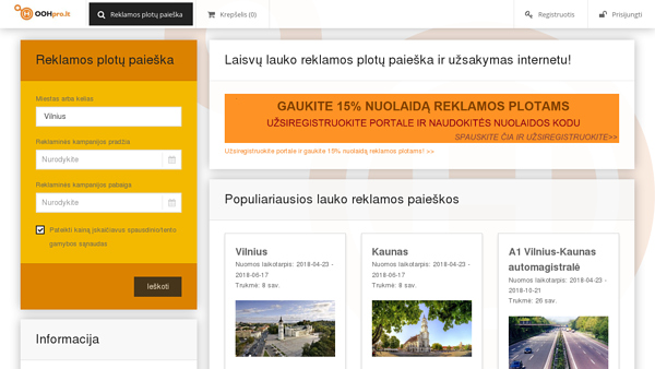 Lauko reklamos stendų užsakymas internetu