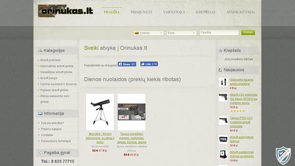 www.orinukas.lt - pigiausių airsoft ginklų bei įrangos parduotuvė