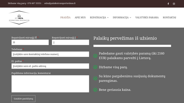 Mirusiojo pervežimas iš užsienio