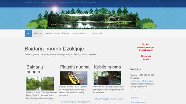Baidarių , plaustų bei pirčių nuoma Dzūkijoje.