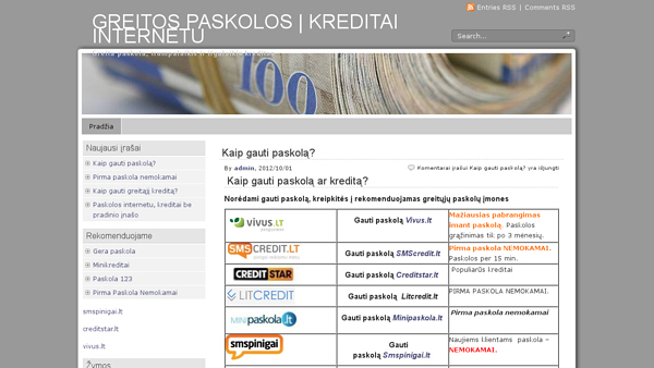 PASKOLOS VISĄ PARĄ, PIRMA PASKOLA NEMOKAMAI
