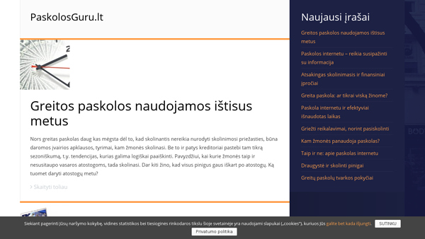 Tinklapis apie paskolas internetu