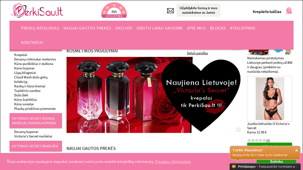 Victoria's Secret kvepalai, kosmetika, apatinis trikotažas, Crest juostelės, balinimosi juostelės
