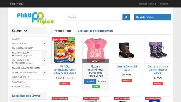Elektroninė išparduotuvė www.pirktipigiau.lt
