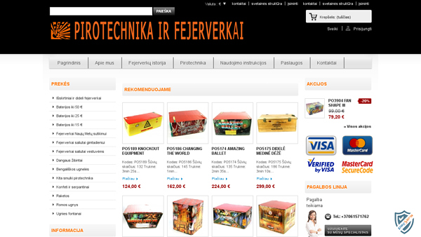 Elekroninė fejerverkų ir pirotechikos parduotuvė