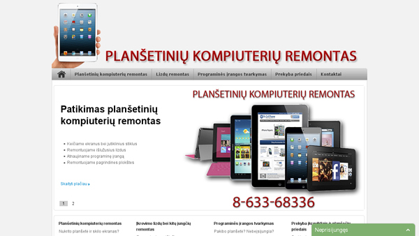 Planšetinių kompiuterių remonto servisas