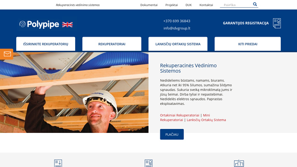 Rekuperatoriai Polypipe Silavent