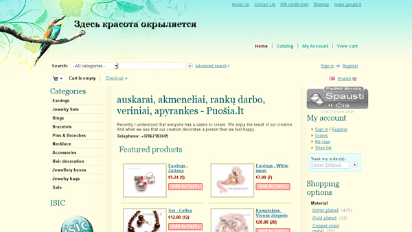 Puosia - rankų darbo papuošalai