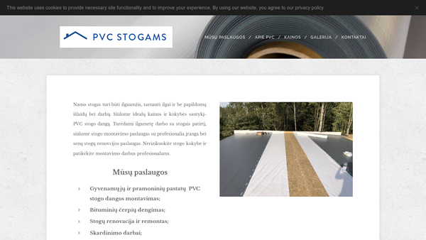 PVC stogams