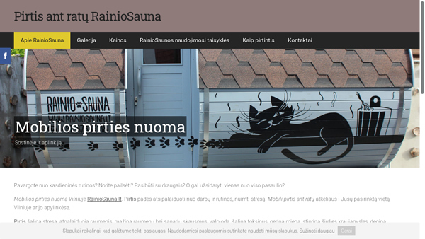Mobili pirtis Vilniuje Raini Sauna