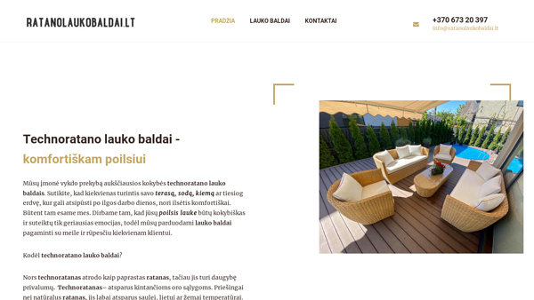 Parduodami technoratano lauko baldai