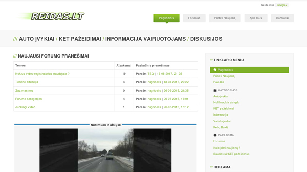 Reidas - Informacija apie auto įvykius ir ne tik