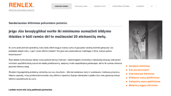 Renlex™ - šiltinimas poliuretano putomis