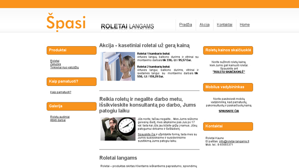 Roletai langams