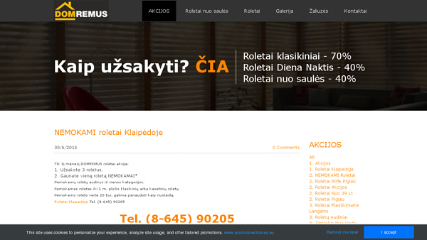 DOMREMUS roletai žaliuzės