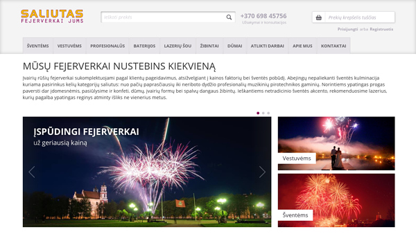 Saliutas - fejerverkai internetu
