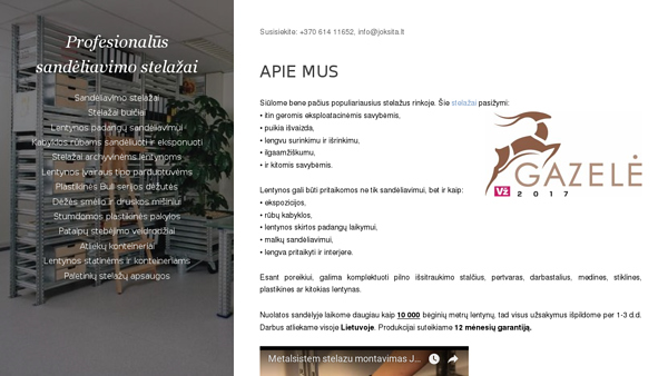 Profesionalūs sandėliavimo stelažai