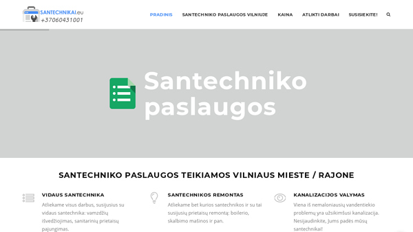 Santechniko paslaugos Vilniuje