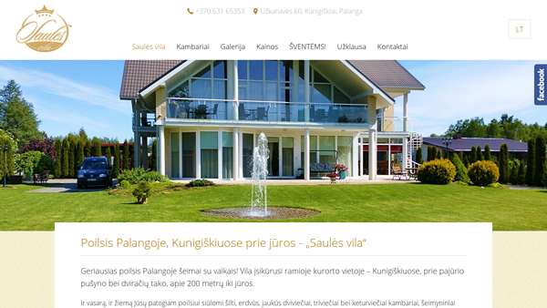 Svečių namai Palangoje „Saulės vila“ Apartamentai ir kambariai poilsiui prie jūros