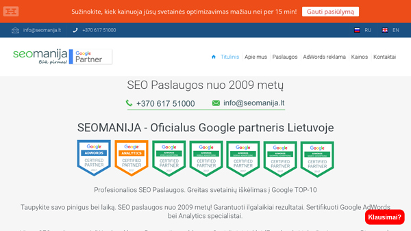 SEO paslaugos | seomanija.lt