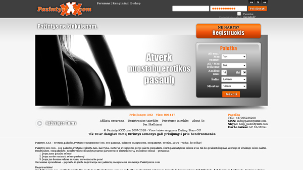 SEX pokalbiai, erotinis video chatas
