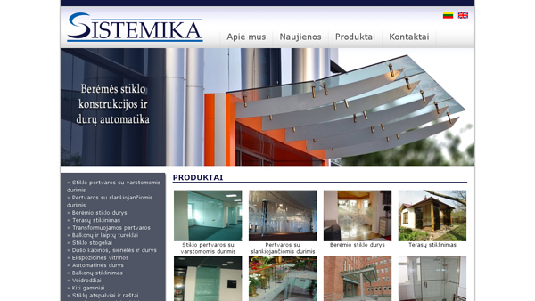 UAB Sistemika - Berėmio stiklo konstrukcijos, jų projektavimas gamyba ir montavimas
