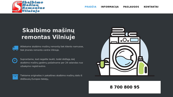 Skalbimo mašinų remontas Vilniuje
