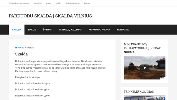 Skalda,smėlis, žvyras