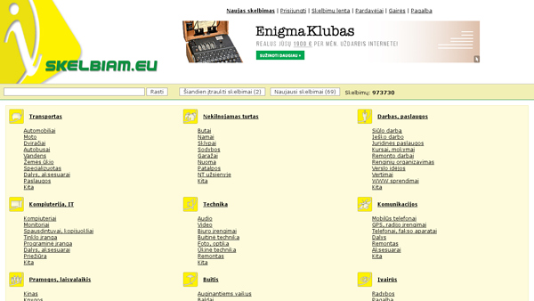 Skelbiam.eu - Didelis bei patogus skelbimų portalas