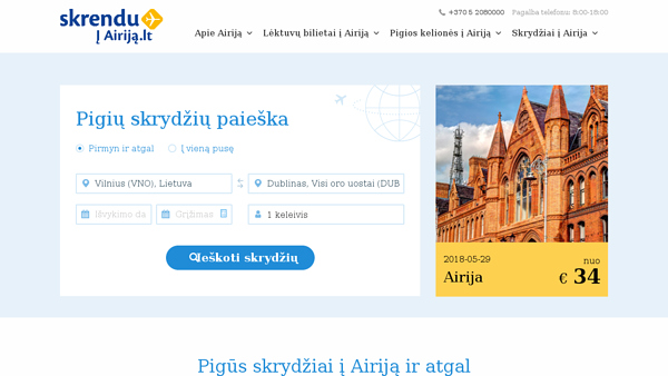 Lėktuvų bilietai į Airiją