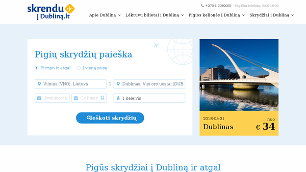 Skrydžiai į Dubliną
