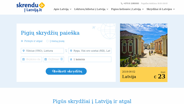 Pigios kelionės į  Latviją