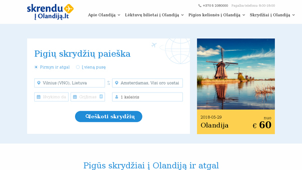 Lėktuvų bilietai į Olandiją