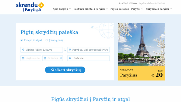 Skrydžiai į Paryžių